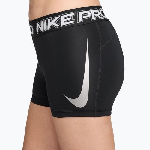 Női edzősort Nike Pro Mid Rise Biker 3" black/white/metallic silver
