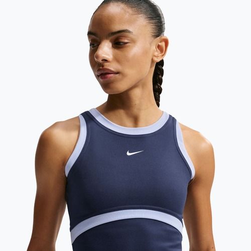 Női edzőpóló Nike One Dri-Fit midnight navy/hydrogen blue/white