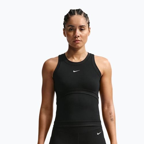 Női edzőpóló Nike One Dri-Fit black/black/white