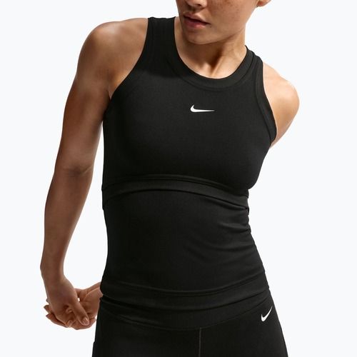 Női edzőpóló Nike One Dri-Fit black/black/white