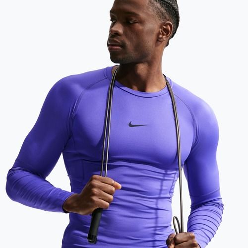 Férfi edző hosszú ujjú póló Nike Pro Dri-Fit Tight Fitness persian violet/black