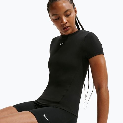 Női edzőpóló Nike One Fitted black/white