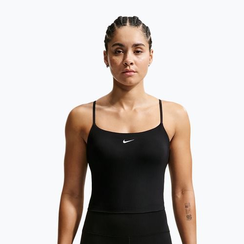 Nike One közepes tartású női edzőpóló fekete/fehér