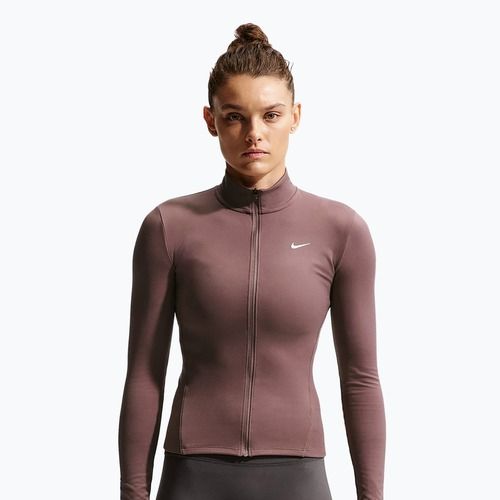 Női edzőfelső Nike One Fitted Dri-Fit Full-Zip burgundy tattoo/white