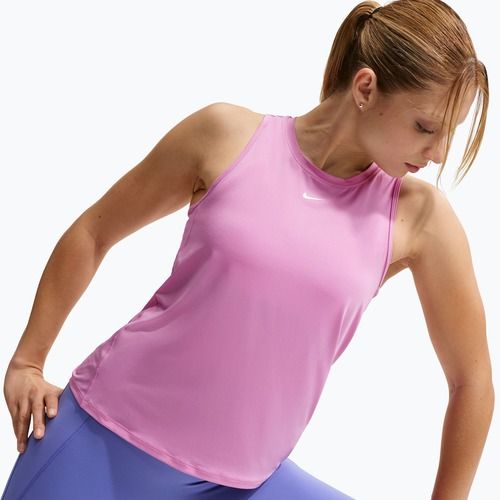 Női edzőpóló Nike One Classic Dri-Fit light magenta/white