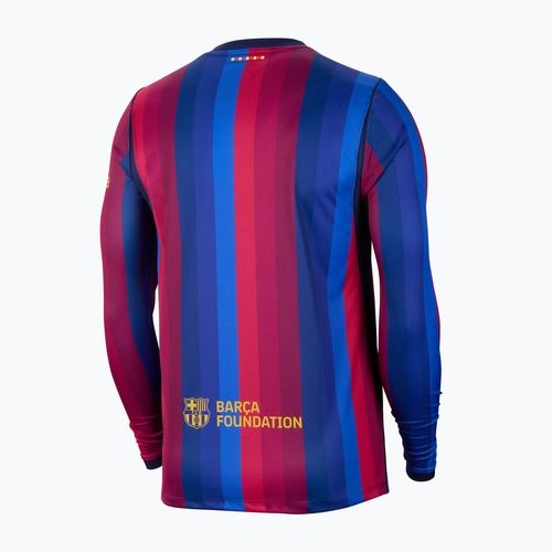 Férfi foci longsleeve  Nike FC Barcelona Dri-Fit Stadium Home LS deep garnet/blue void/mineral yellow