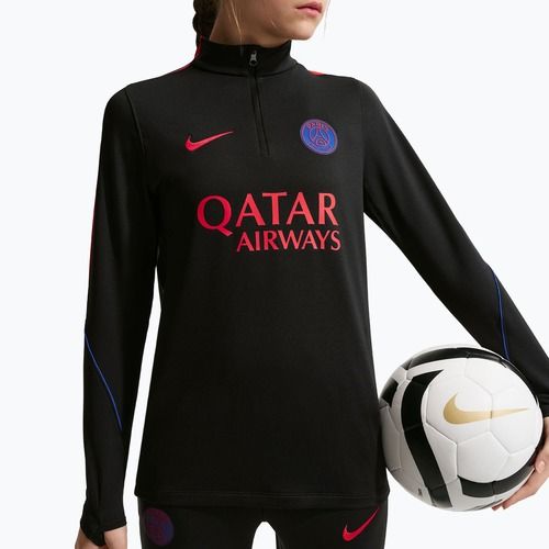 Gyerek futball pulóver Nike Paris Saint-Germain Strike Dri-Fit Soccer Knit Drill Top black/global red/global red