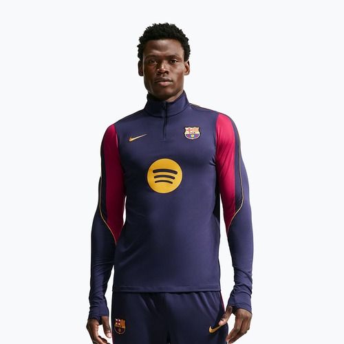 Férfi futball pulóver Nike FC Barcelona Strike Soccer Drill Top blackened blue/mineral yellow