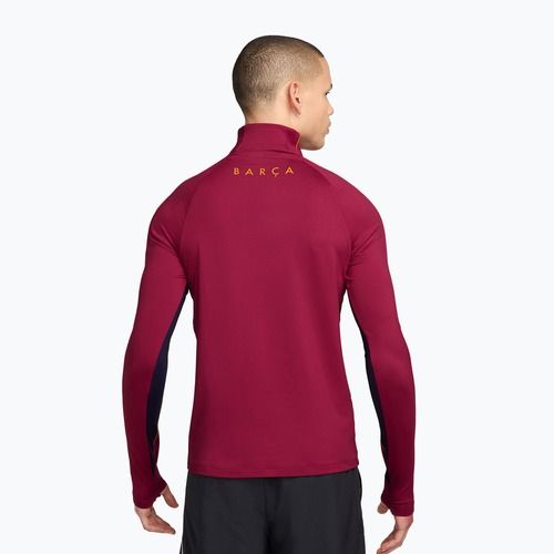 Férfi futball pulóver Nike FC Barcelona Strike Soccer Drill Top noble red/mineral yellow/mineral yellow