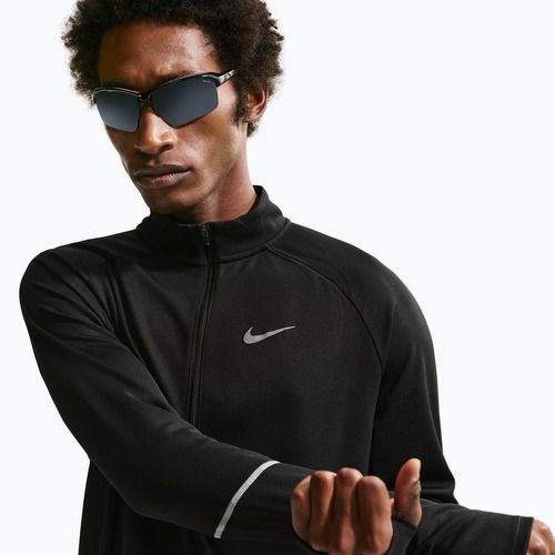 Férfi futó pulóver Nike Miler Dri-Fit UV 1/2 Zip black