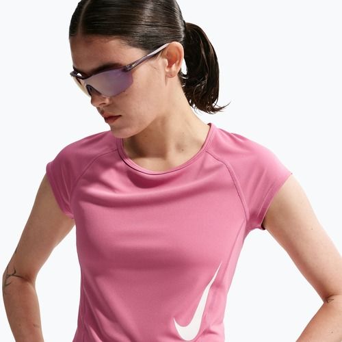 Női futópóló Nike Swoosh Run Dri-Fit peony/photon dust/white
