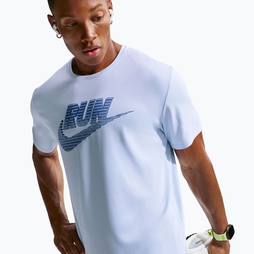 Férfi futópóló Nike Miler Dri-Fit UV hydrogen blue/lapis