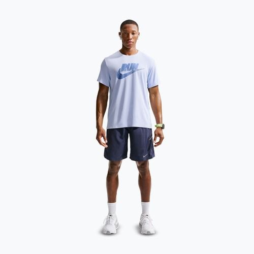 Férfi futópóló Nike Miler Dri-Fit UV hydrogen blue/lapis