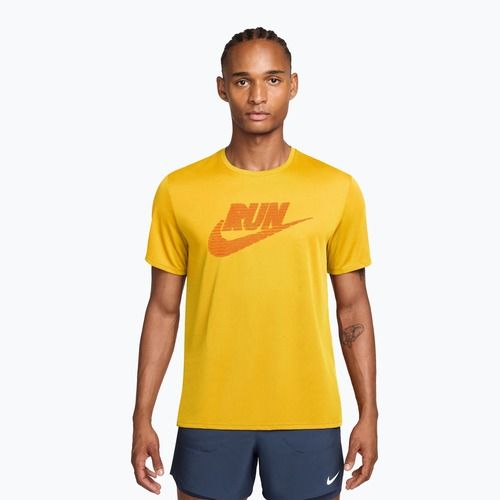 Férfi futópóló Nike Miler Dri-Fit UV laser orange/total orange