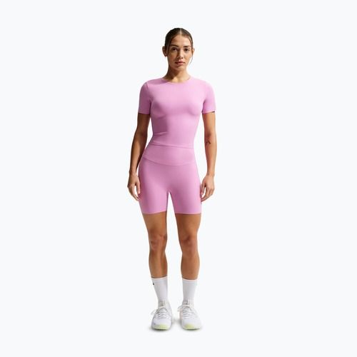 Női rövidnadrág Nike Zenvy High Waisted Biker 5" light magenta/white