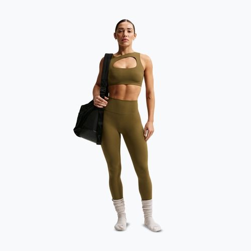 Edzőmelltartó Nike Zenvy Light-Support Lightly Lined olive flak/white