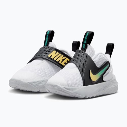 Gyerekcipők Nike Team Hustle D 12 white/black/clear emerald/topaz gold