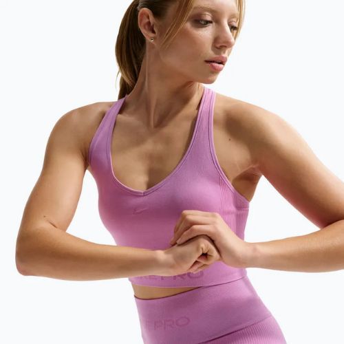Edző felső Nike Pro Seamless Dri-Fit Cropped light magenta