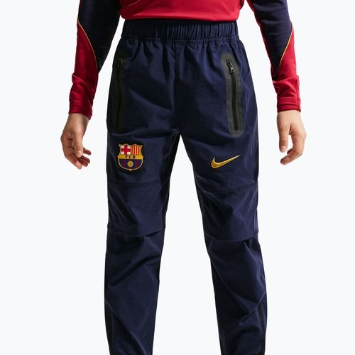 Gyerek futballnadrág Nike FC Barcelona Tech Woven blackened blue/black/mineral yellow