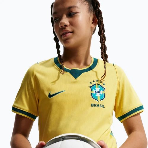 Gyerek focimez Nike Brazil 2026 Stadium Home Soccer Replica canary/light menta/geode teal