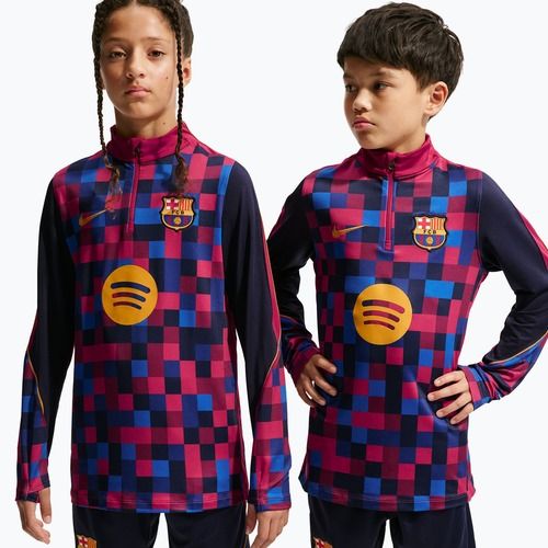 Gyerek futball pulóver Nike FC Barcelona Dri-Fit Strike Drill Top noble red/noble red/mineral yellow