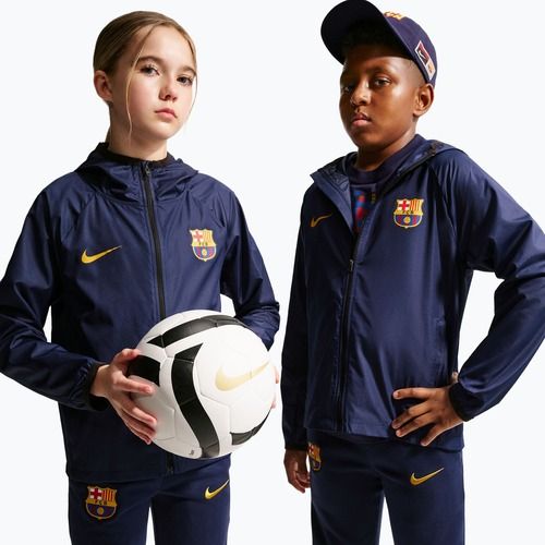 Gyerek futball dzseki Nike FC Barcelona Academy Pro blackened blue/black/mineral yellow