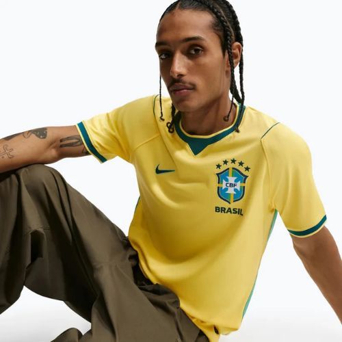 Férfi focimez Nike Brazil 2026 Stadium Home Soccer Replica canary/light menta/geode teal