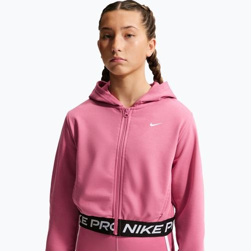 Gyerekpulóver Nike Pro Fleece Dri-Fit Full-Zip peony/peony/black/white