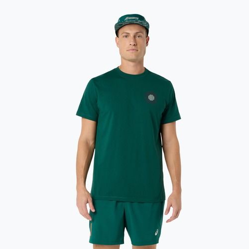 Férfi teniszpóló ASICS Padel Court Graphic jewel green