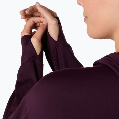 Női futópulóver ASICS Nagino Run Winter Hoodie dark aubergine