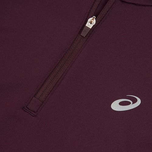 Női hosszú ujjú póló futáshoz ASICS Core 1/2 Zip Winter Top dark aubergine