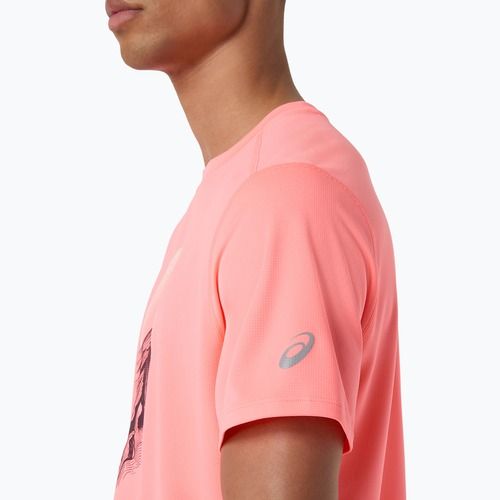 Férfi futó póló Asics Fujitrail Logo Ss Top Sun Coral