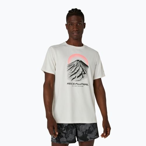 Férfi futó póló Asics Fujitrail Logo Ss Top Cream