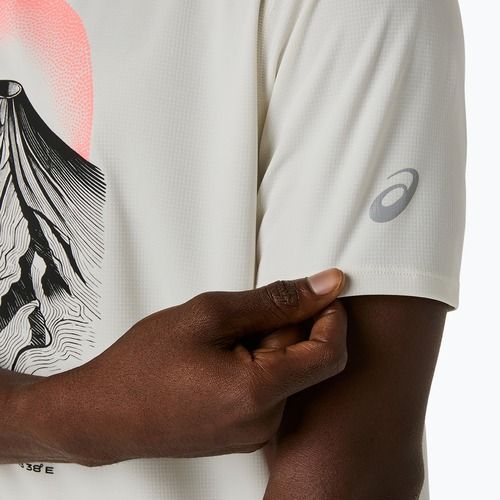 Férfi futó póló Asics Fujitrail Logo Ss Top Cream
