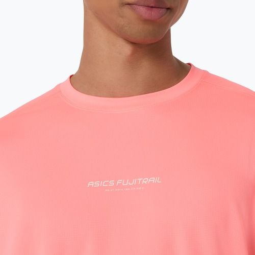 Férfi futó hosszú ujjú póló Asics Fujitrail Logo Ls Top Sun Coral