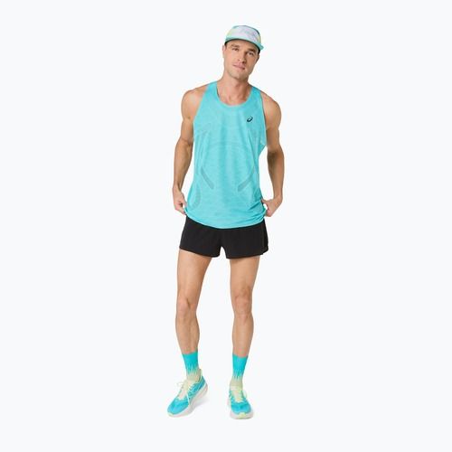 Férfi futópóló ASICS Metarun Singlet energy aqua