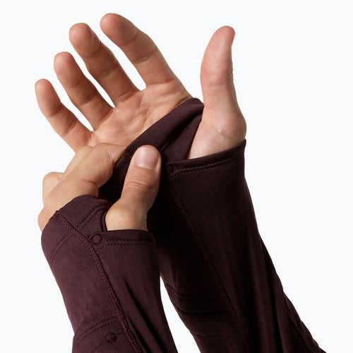 Férfi futópulóver ASICS Road Winter Ls Hoodie dark currant
