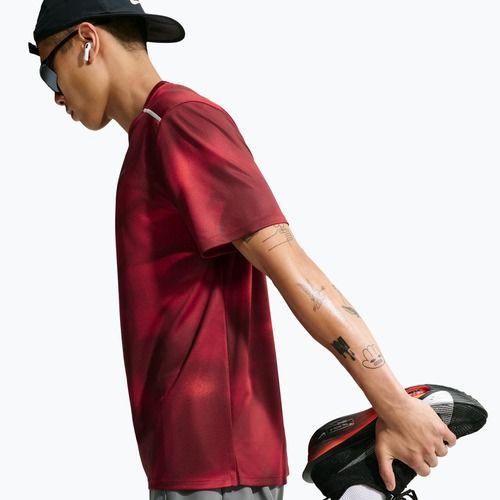 Férfi futó póló Nike Miler light crimson