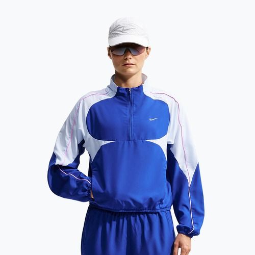 Női futókabát Nike Tempo Dri-FIT 1/2-Zip old royal/football grey/pink rise