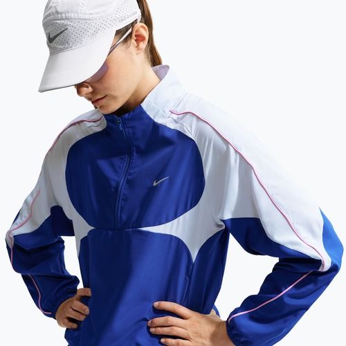 Nike Tempo Dri-FIT női futódzseki 1/2 cipzárral, old royal/futball szürke/rózsaszín emelkedés
