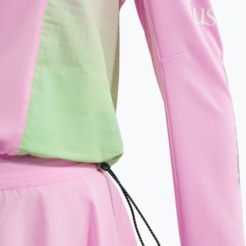 Női hosszú ujjú póló futáshoz Nike Swift Jersey Top pink rise/illusion green