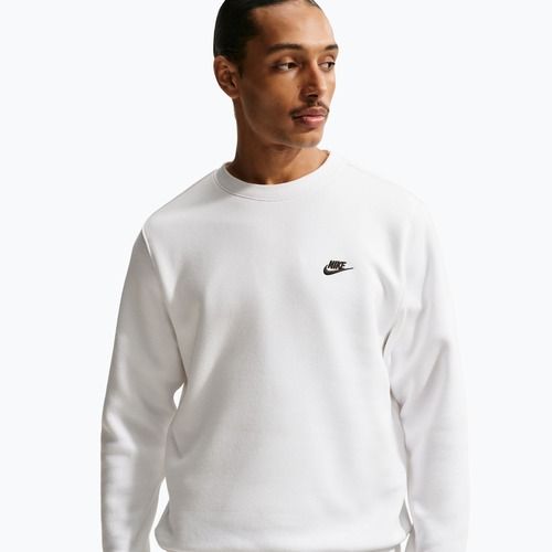 Férfi pulóver Nike Club Fleece Crew white/black