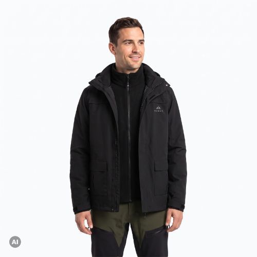Férfi 3 az 1-ben kabát KADVA TraiLine WP fekete