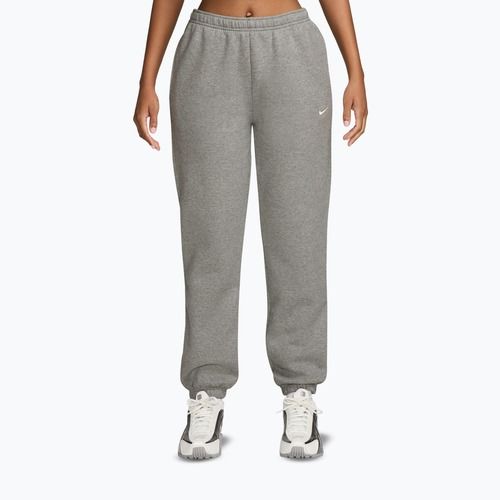 Női nadrág Nike Studio Fleece dark grey heather/sail