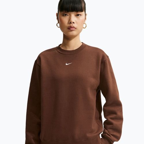 Női pulóver Nike Studio Fleece cacao wow/sail