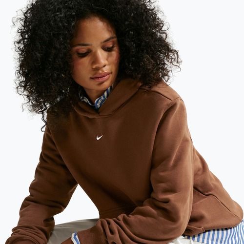 Női pulóver Nike Studio Fleece cacao wow/sail