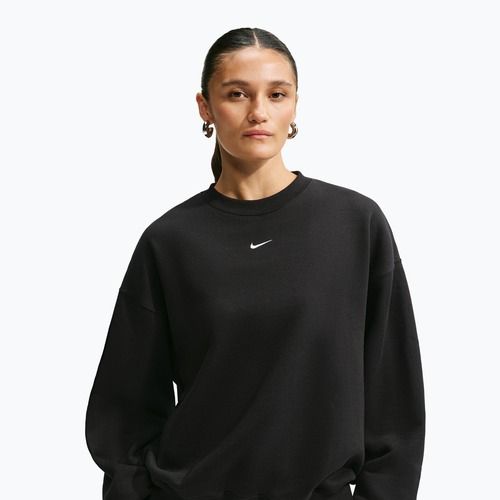 Női pulóver Nike Studio Fleece Medium Weight total black/sail