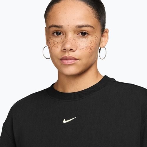 Női pulóver Nike Studio Fleece Lightweight total black/sail