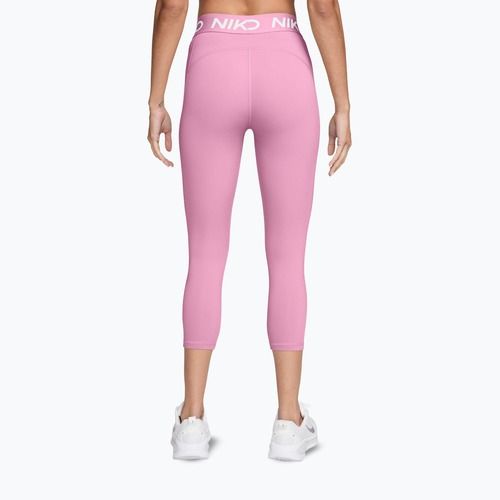 Női leggingsek Nike Pro pink rise/white