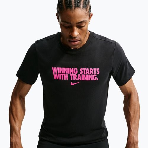 Férfi edző póló Nike Dri-Fit Winning black/hyper pink